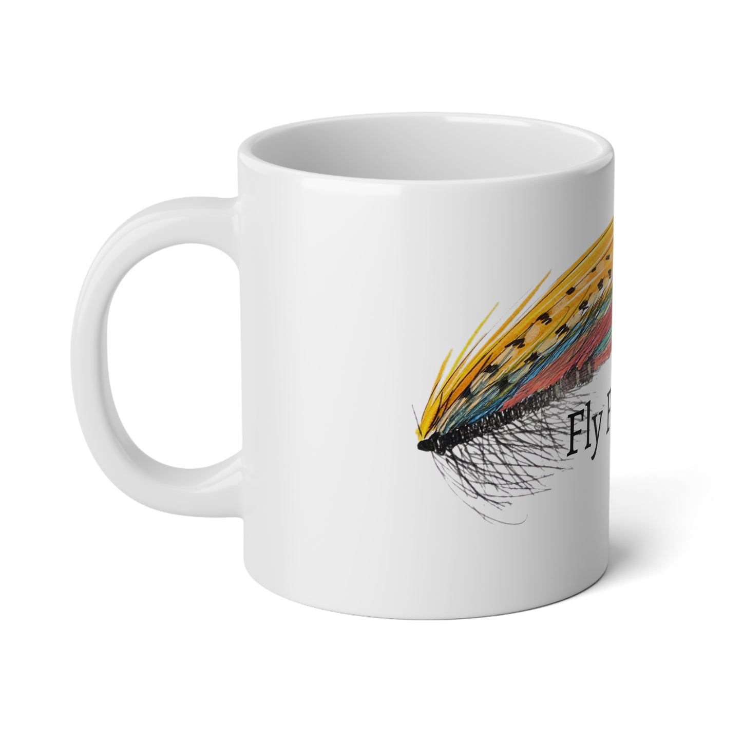 Yellow Fly Lure Jumbo Mug, 20oz - Fly Fishing