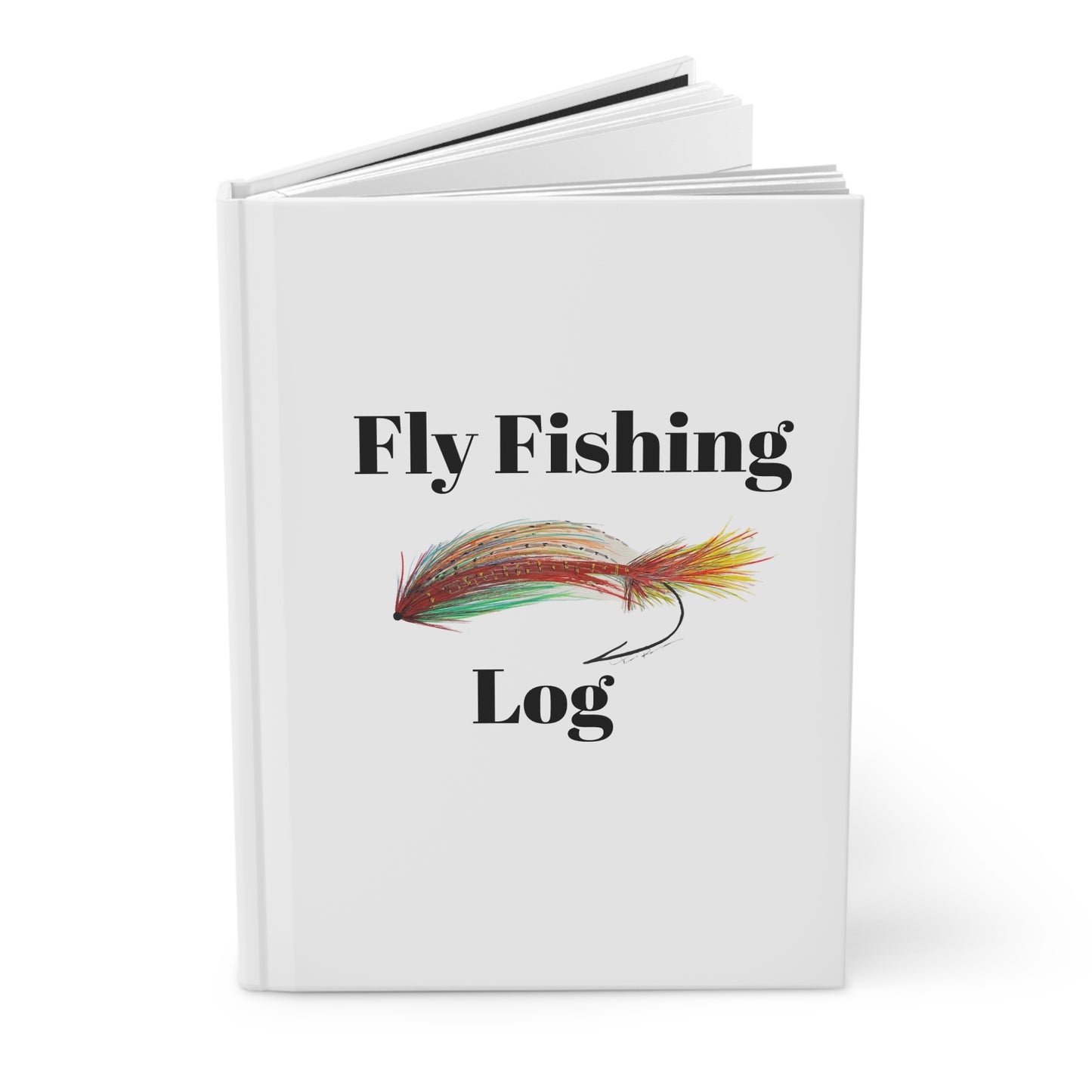 Red Fly Fishing Lure Fly & Fishing Lure Hardcover Journal