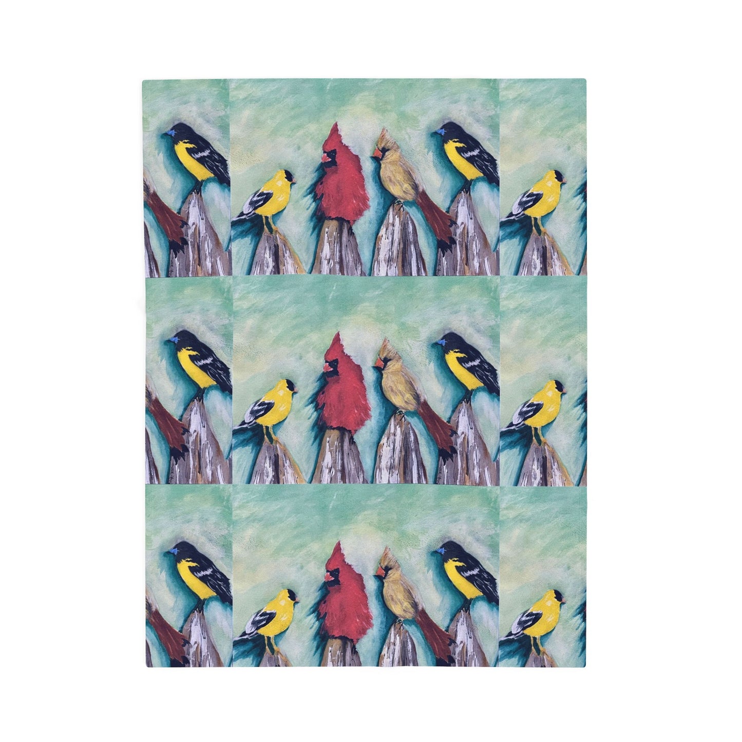 Wild Bird Art Print Velveteen Plush Blanket