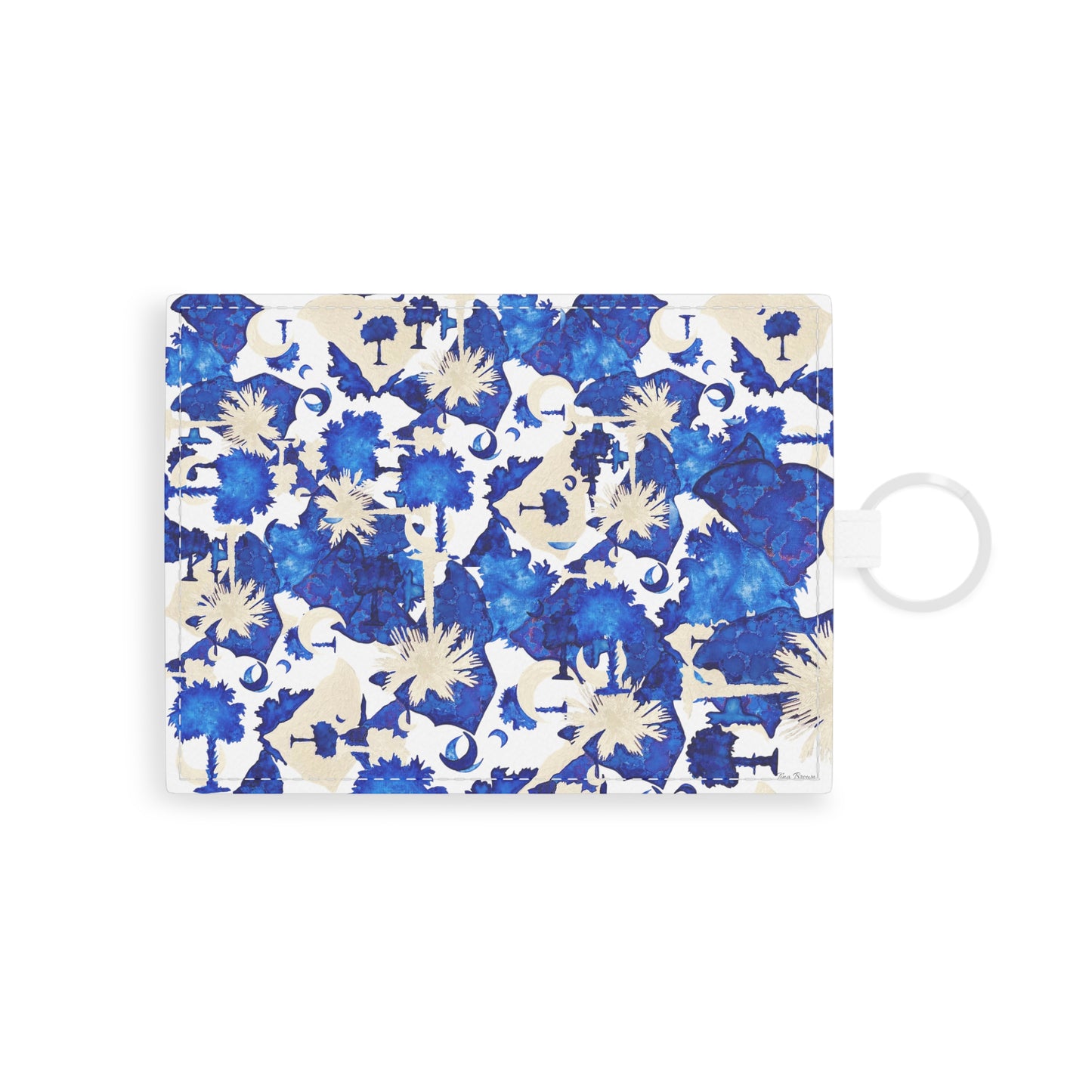 Saffiano Leather Card Holder - Stylish South Carolina Design