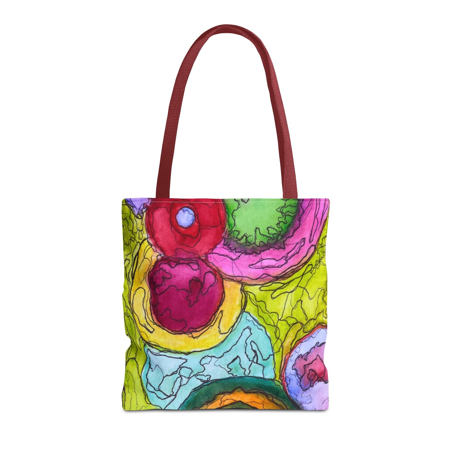 Vibrant Art Tote Bag - Colorful Messenger Bag, Eco-Friendly Shopping Bag,