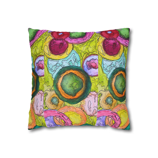 Vibrant Art-Inspired Pillowcase, Decorative Cushion Cover, Colorful Home Accent, Throw Pillow, Unique Gift, Bohemian Decor
