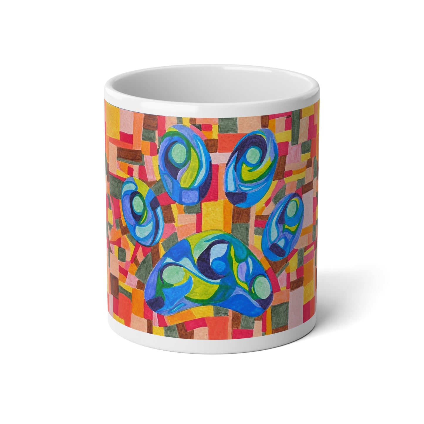 Colorful Paw Jumbo Mug, 20oz