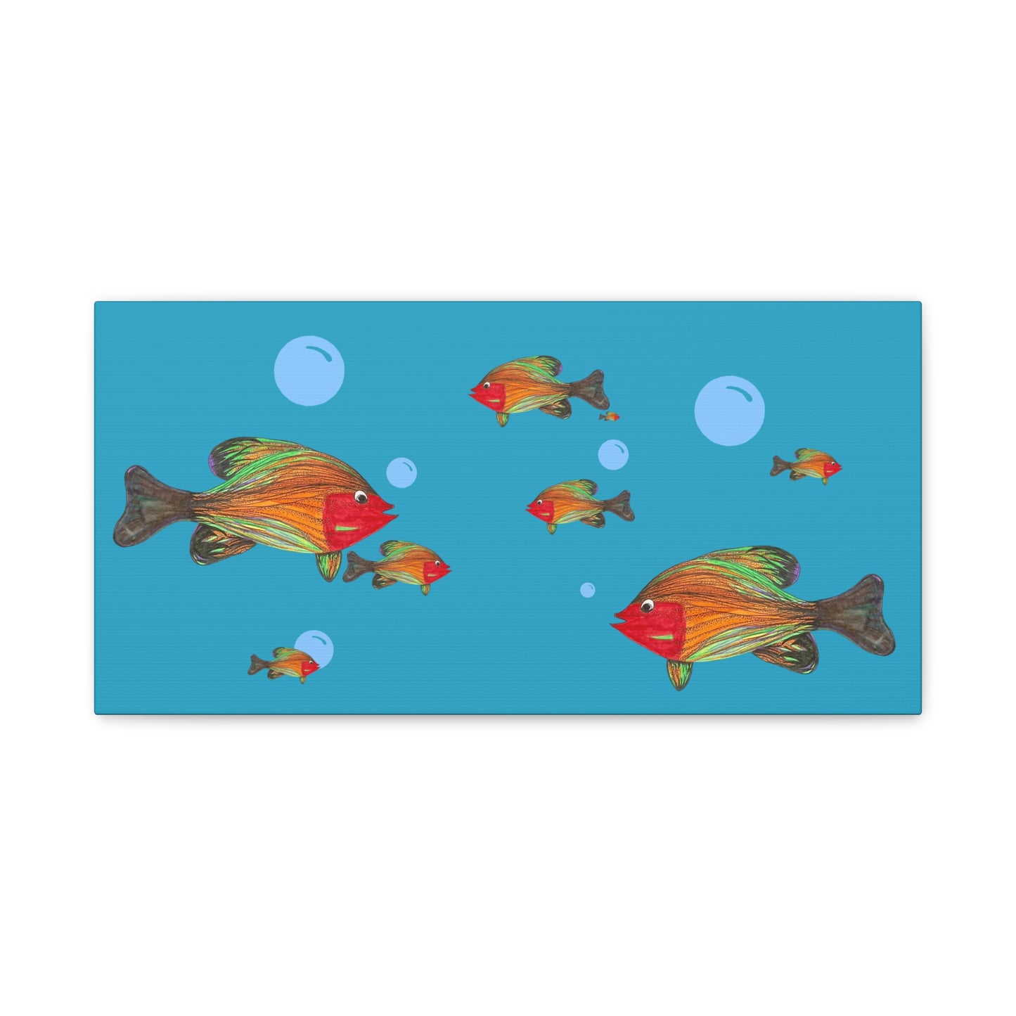 Colorful Fish Canvas Wall Art - Vibrant Tropical Underwater Scene