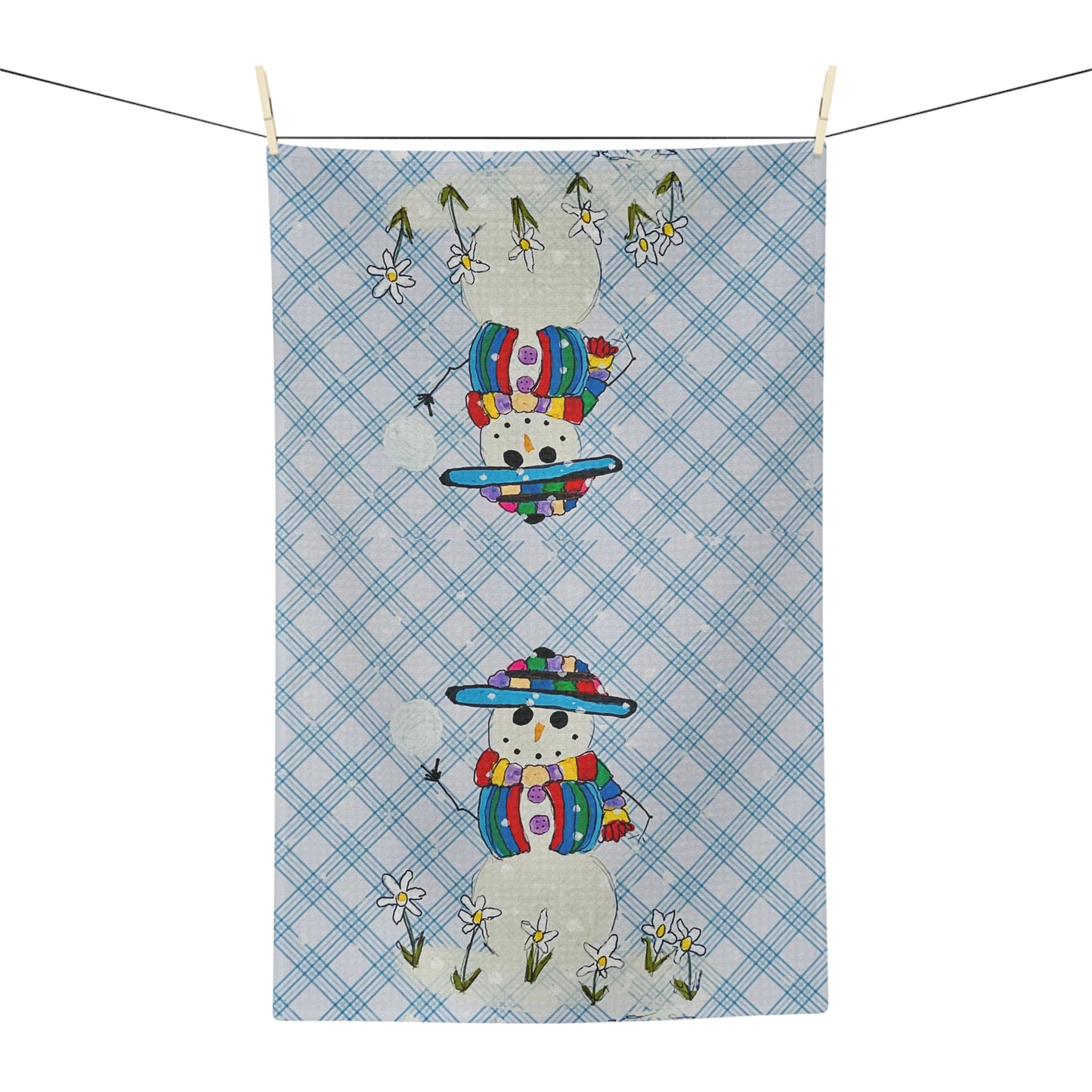 Whimsical Snowman Microfiber Tea Towel - Kitchen Decor, Seasonal Gift, Christmas Cooking, Holiday Tableware, Festive Home