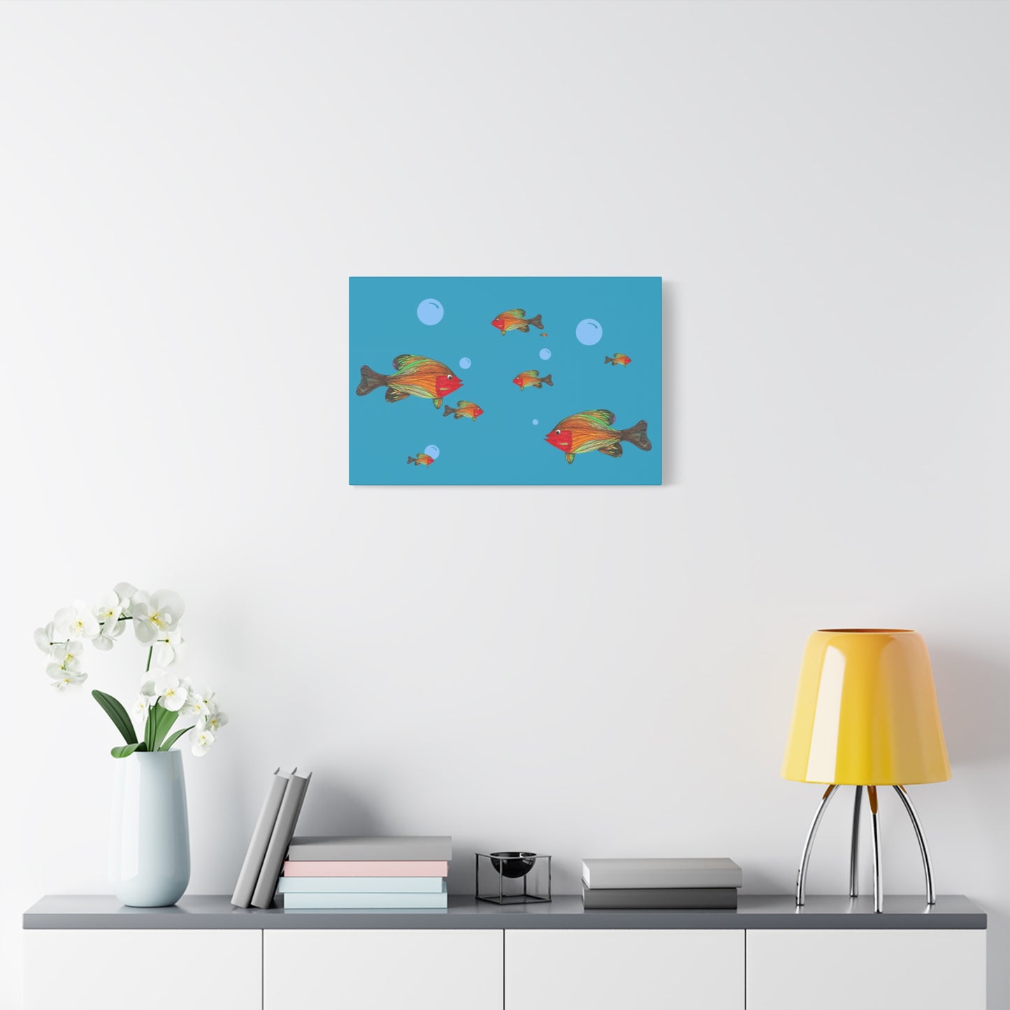 Colorful Fish Canvas Wall Art - Vibrant Tropical Underwater Scene