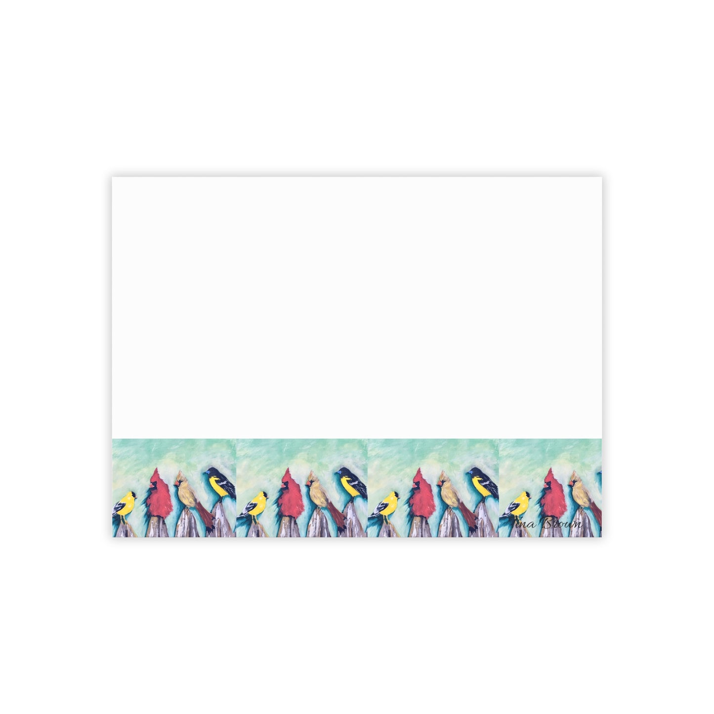 Colorful art Birds on a Fence -Themed Post-it® Note Pads