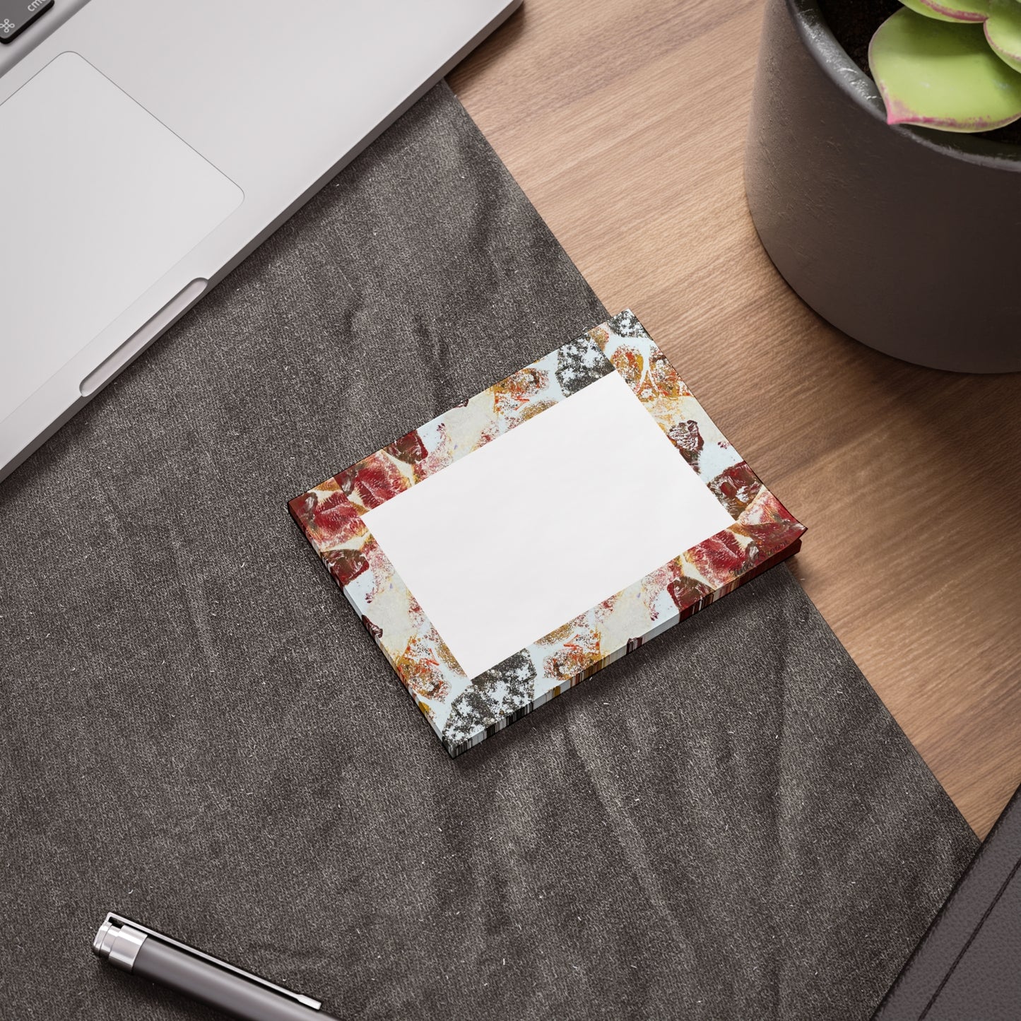 Red and Cream Floral Sticky Notes