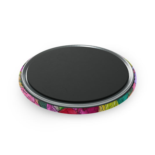 Colorful Watercolor Button Magnet, Vibrant Refrigerator Decor, Gift for Teachers, Friends, Artsy Home Decor, Fun Office Supplies