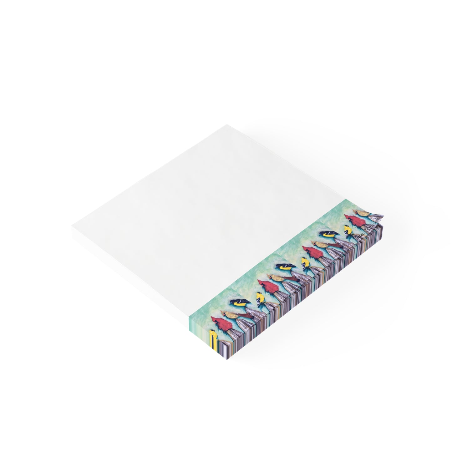 Colorful art Birds on a Fence -Themed Post-it® Note Pads