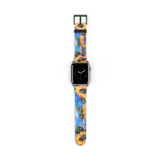 Faux Leather Sunflower Watchband