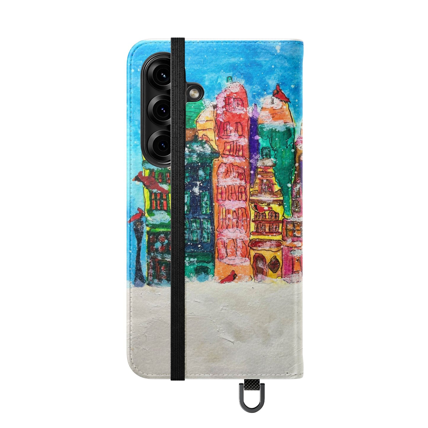 Colorful Winter Flip Cases for Phones, Holiday Gift, Slim Wallet Case, Personalized Phone Cover, Cute Art Cases