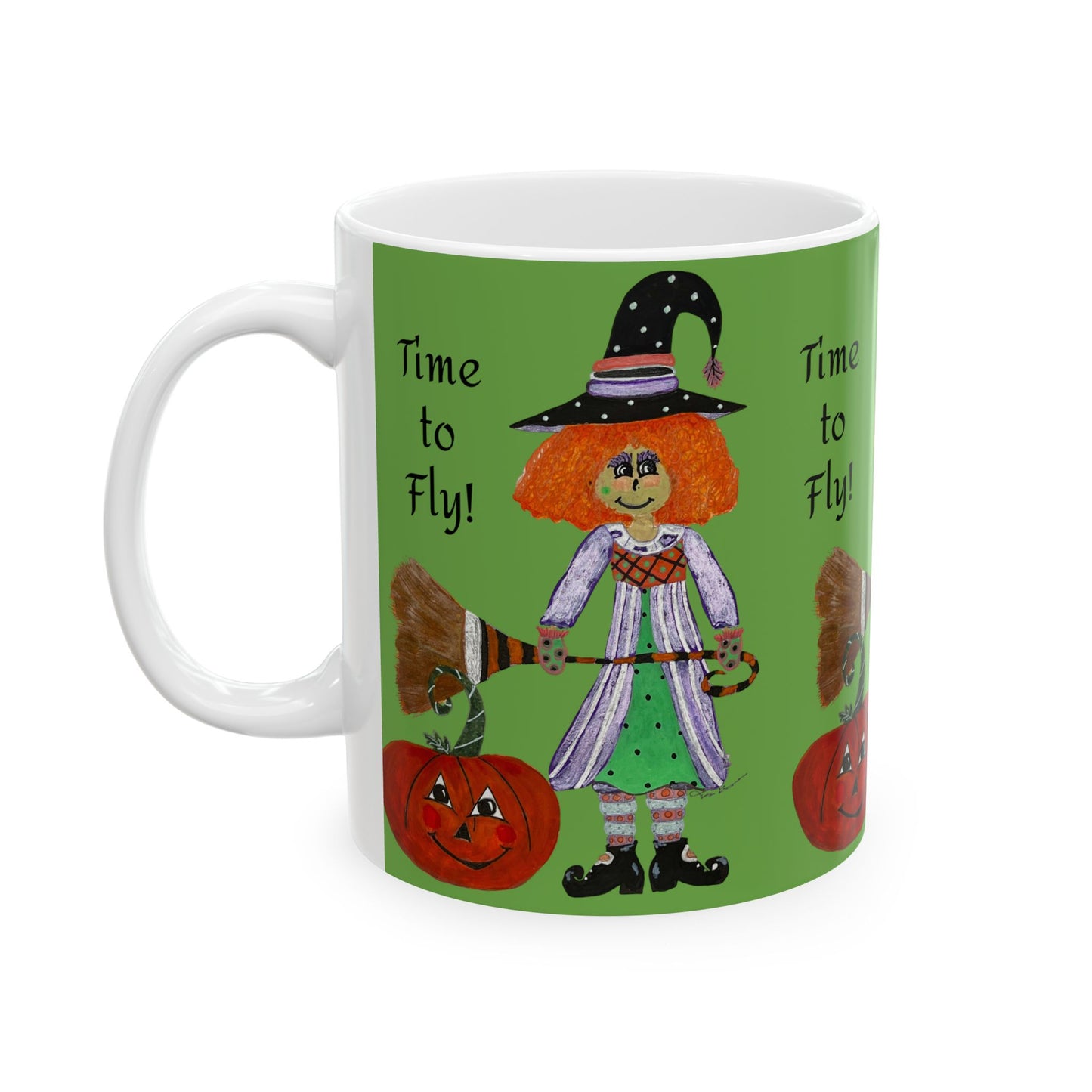 Whimsical Witch Ceramic Mug - Cute Fall Decor, Gift for Witches and Halloween