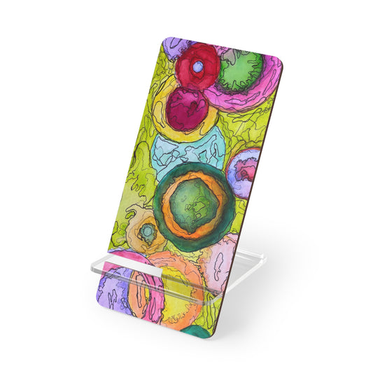 Vibrant Art Mobile Stand, Colorful Smartphone Holder, Desk Organizer, Gift for Students, Phone Display, Home Decor