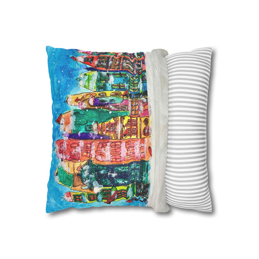 Vibrant Cardinal Cityscape & Seasonal Pillowcase - Cozy Home Decor, Art Gift,