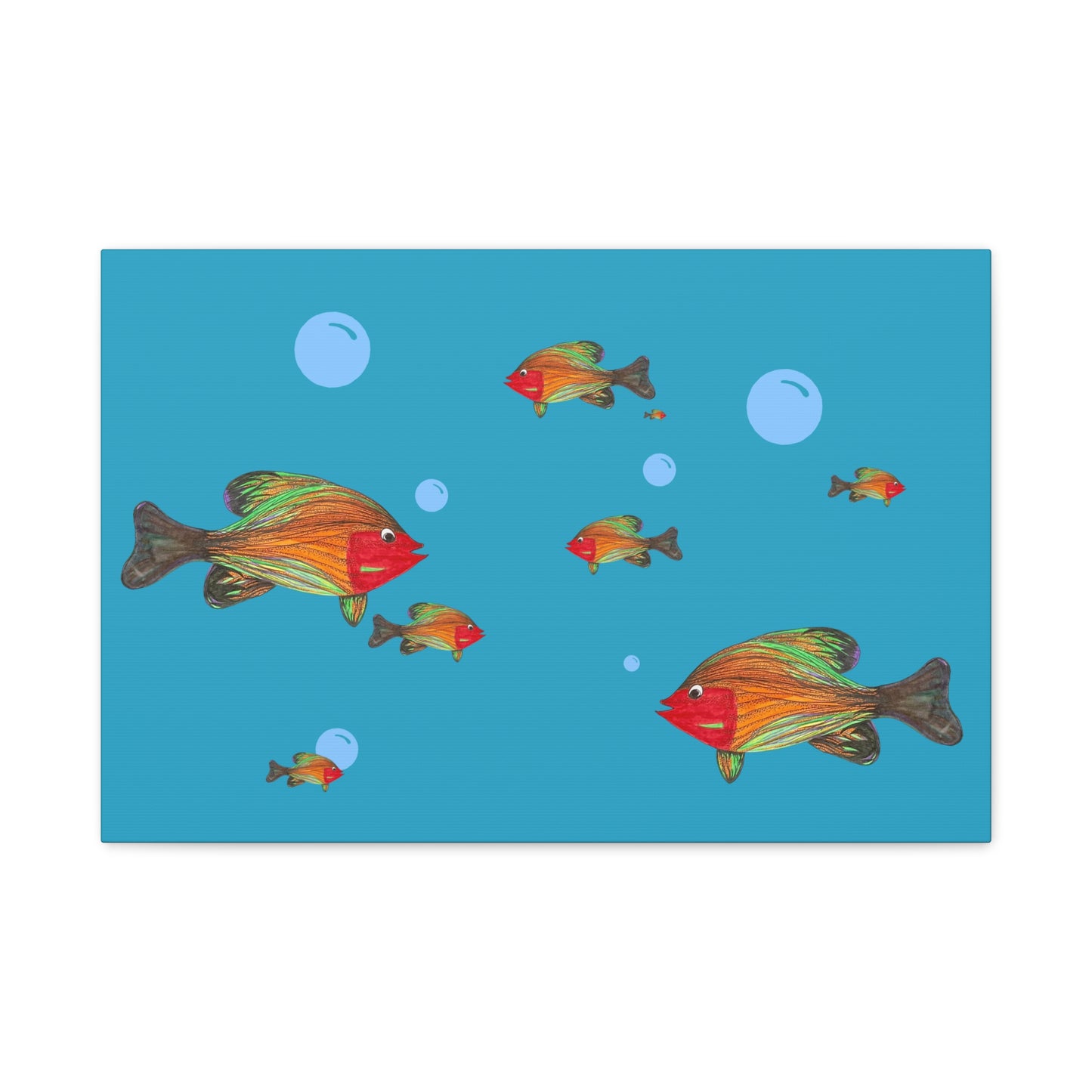 Colorful Fish Canvas Wall Art - Vibrant Tropical Underwater Scene