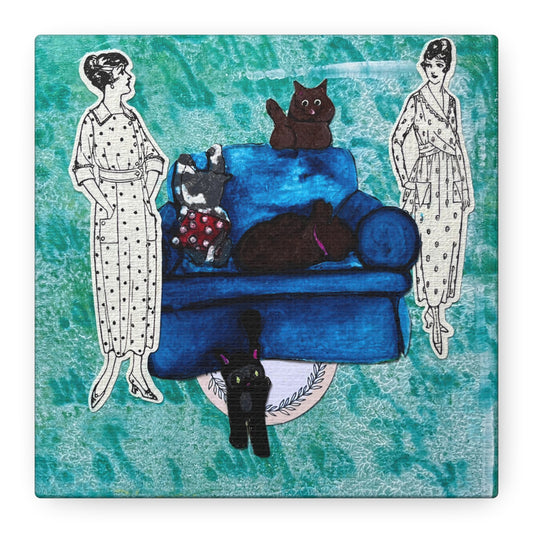 Cat Lady Canvas Art Print