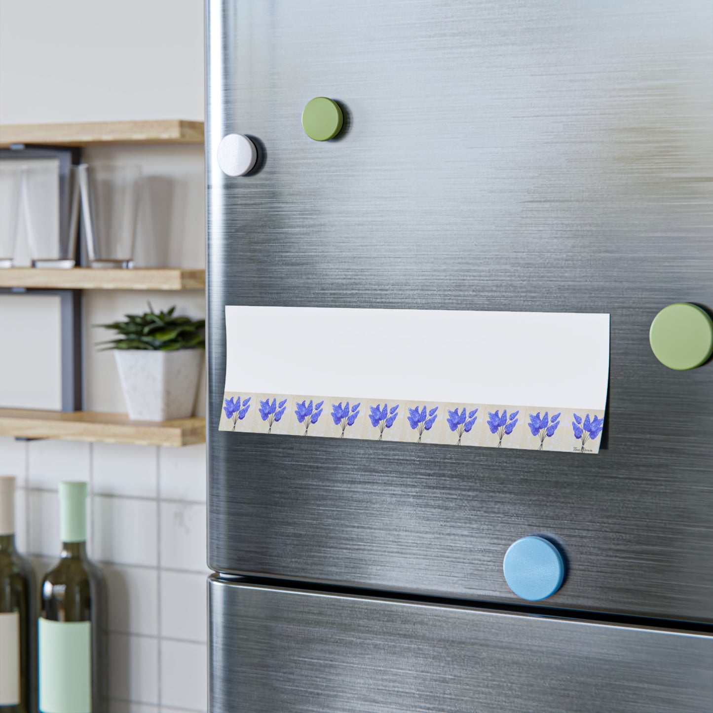 Floral Lilac Sticky Note Pads - Elegant Blue Flower Design for Home & Office