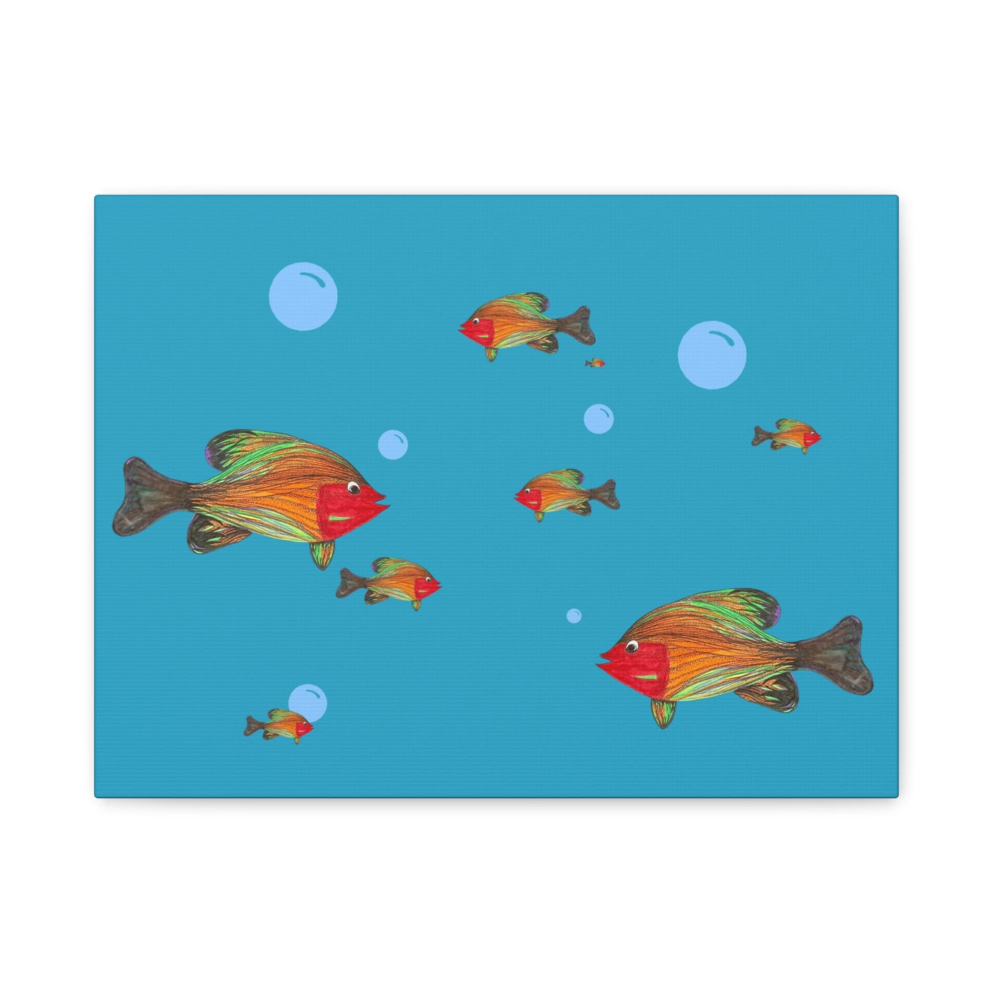 Colorful Fish Canvas Wall Art - Vibrant Tropical Underwater Scene
