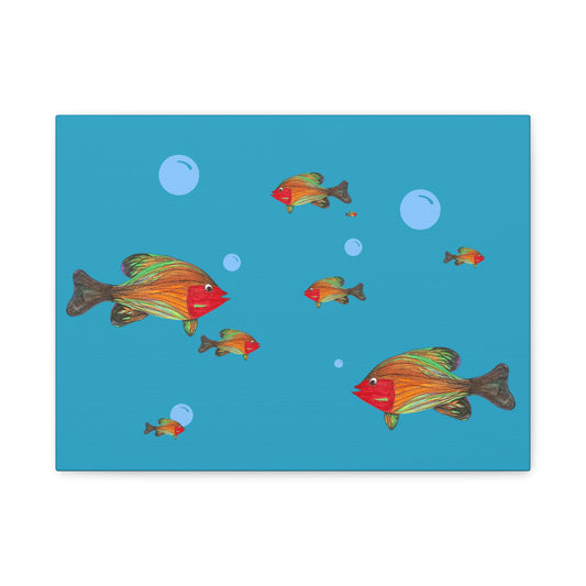 Colorful Fish Canvas Wall Art - Vibrant Tropical Underwater Scene