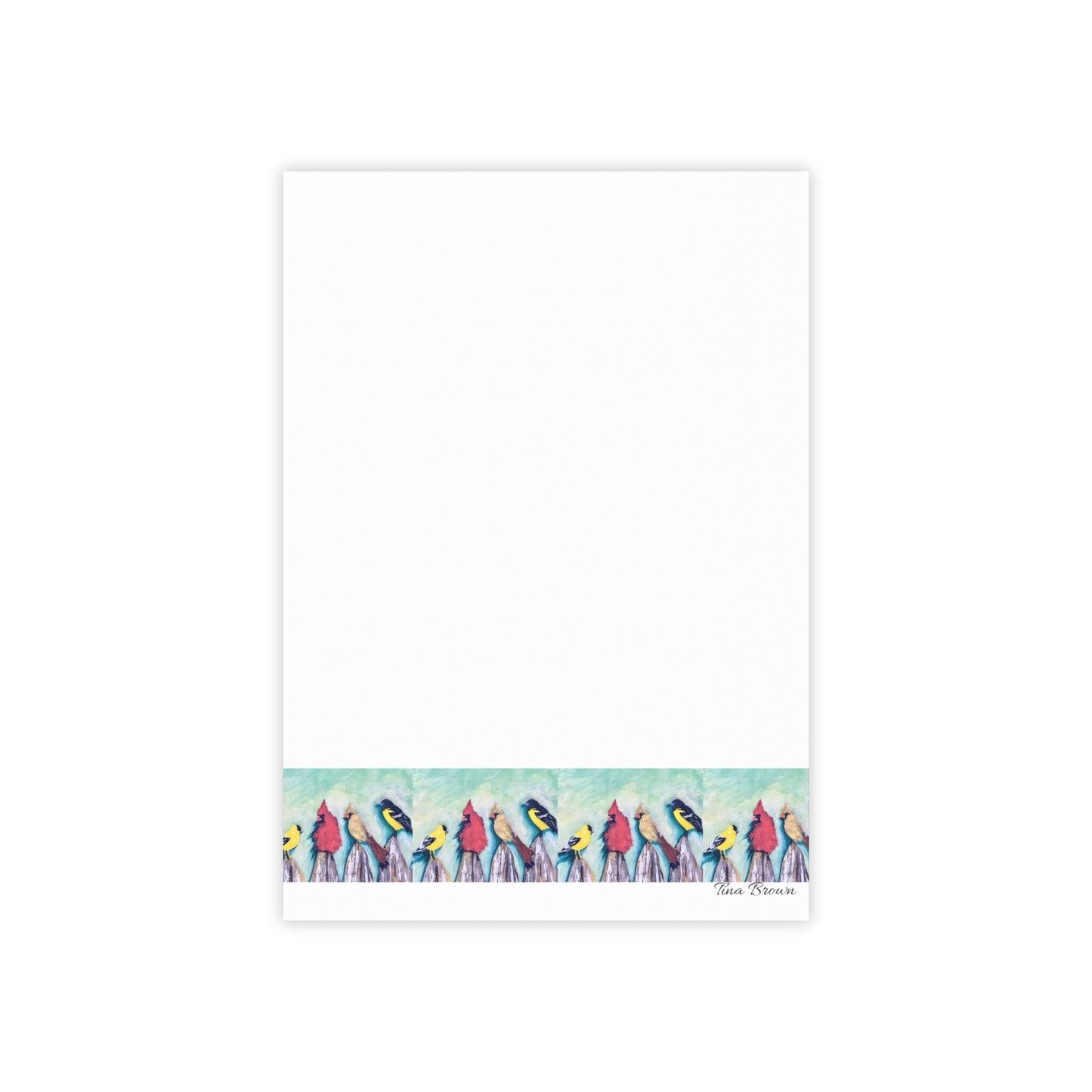 Colorful art Birds on a Fence -Themed Post-it® Note Pads
