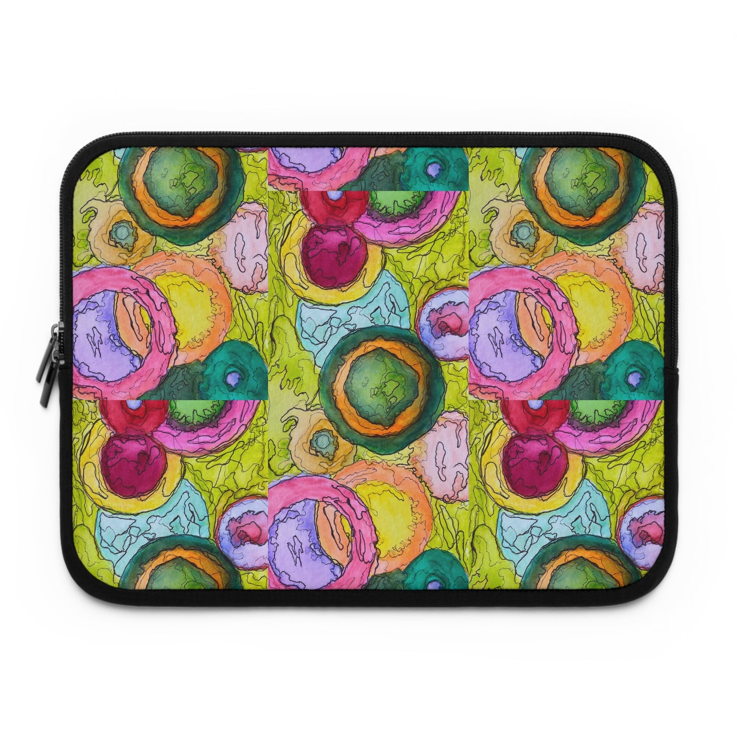 Vibrant Watercolor Laptop Sleeve - Colorful Tech Case for Home, College, Gifts, Office, Back to School