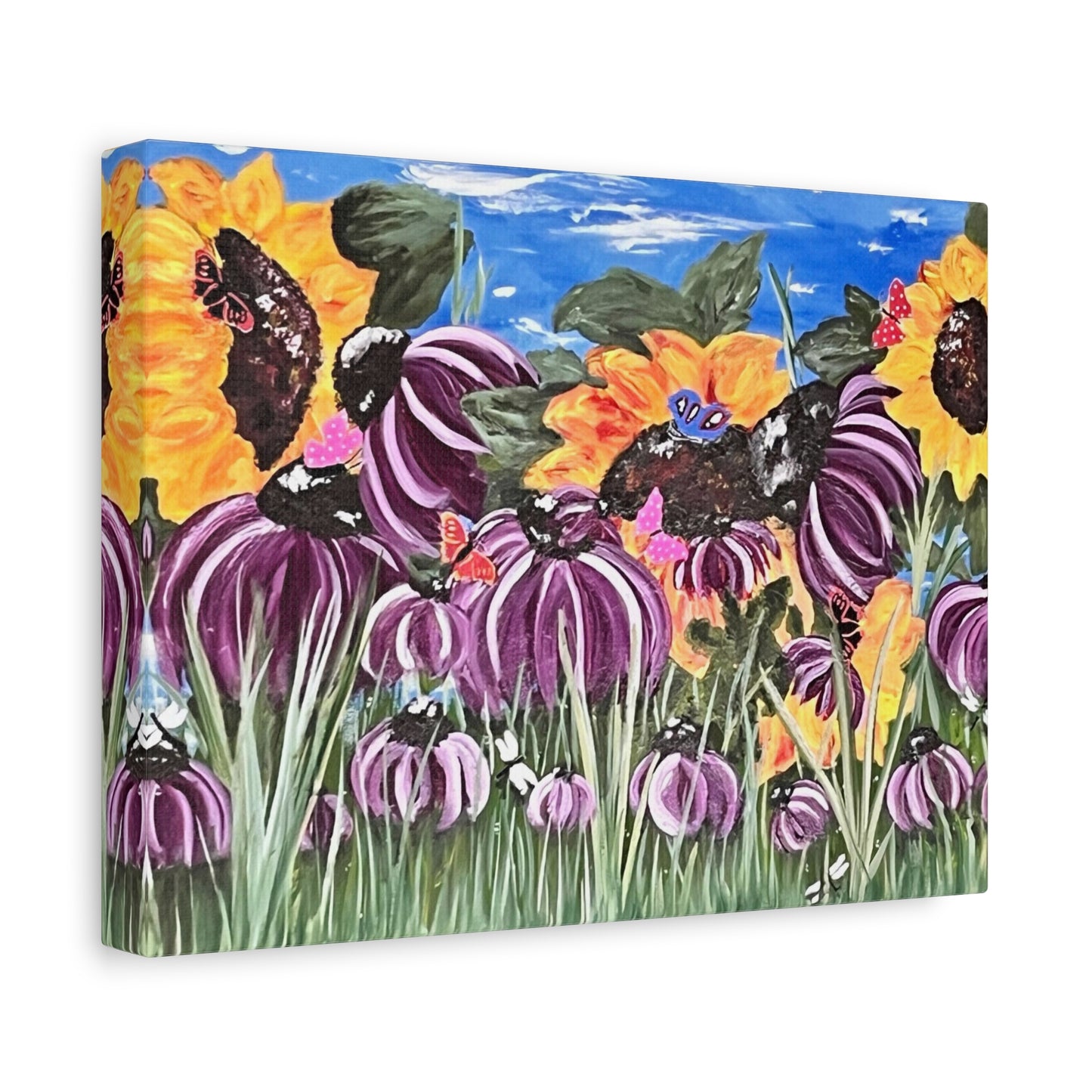 Sunflower Garden Art Print Matte Canvas, Stretched, 1.25"