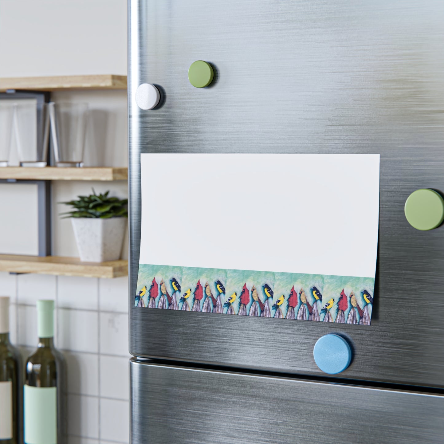 Colorful art Birds on a Fence -Themed Post-it® Note Pads