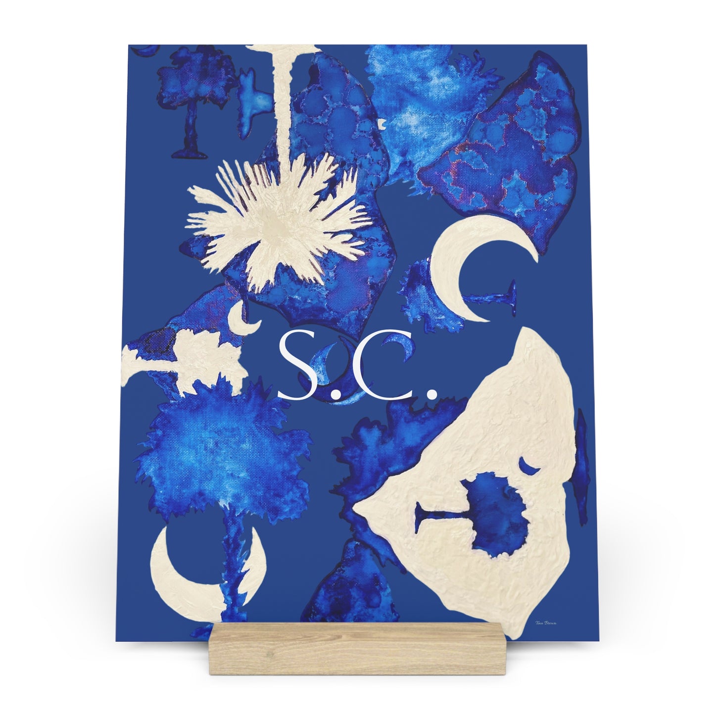 Elegant South Carolina Gallery Board with Stand for Home Decor