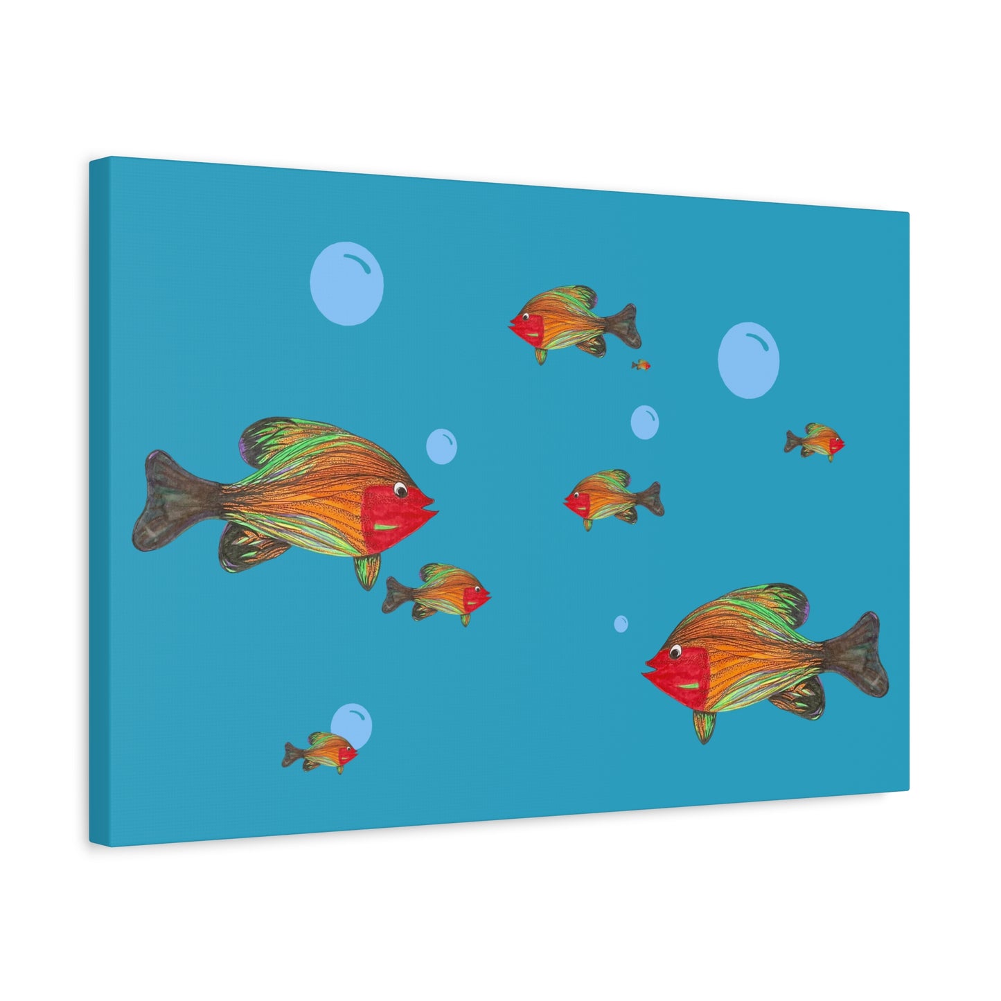 Colorful Fish Canvas Wall Art - Vibrant Tropical Underwater Scene