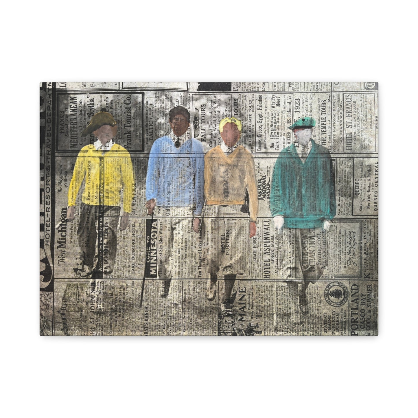 Golf Boys Art Print Matte Canvas, Stretched, 1.25"