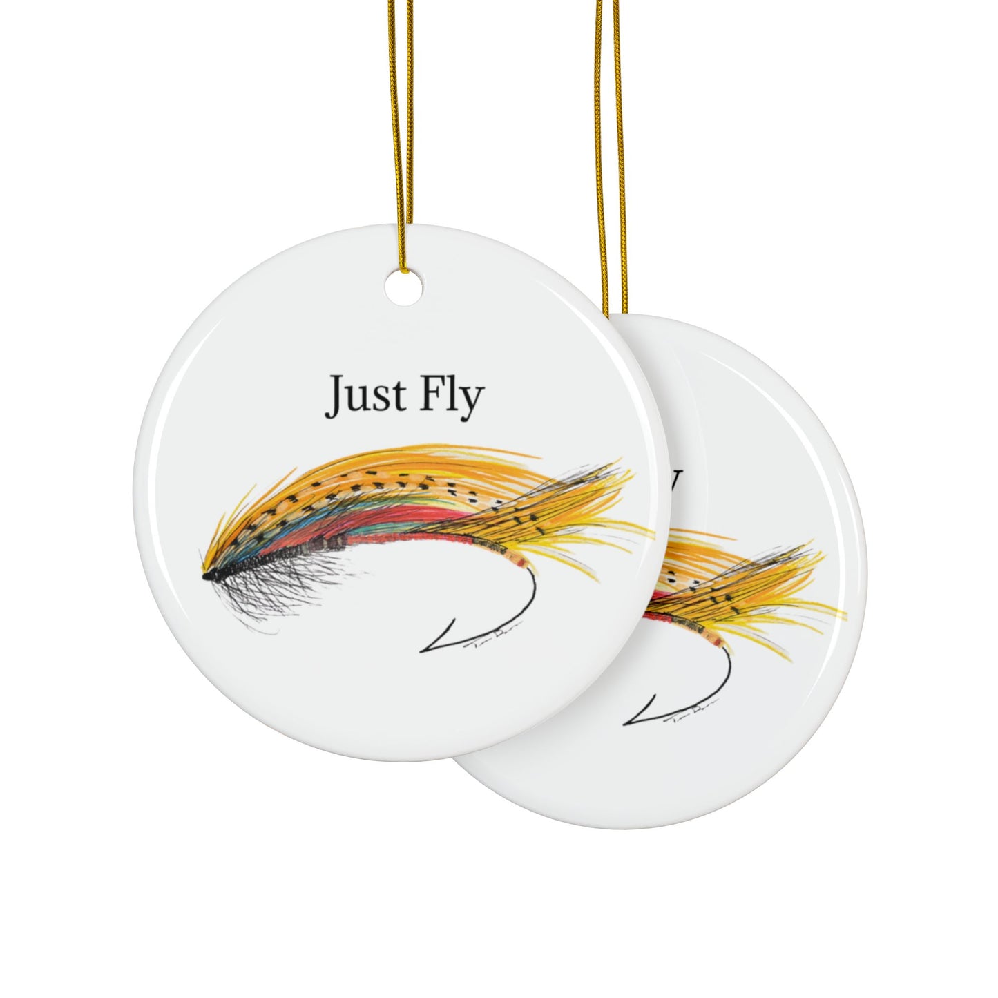 Fly Fishing Ceramic Car Ornaments - Set of 1, 3, 5, or 10