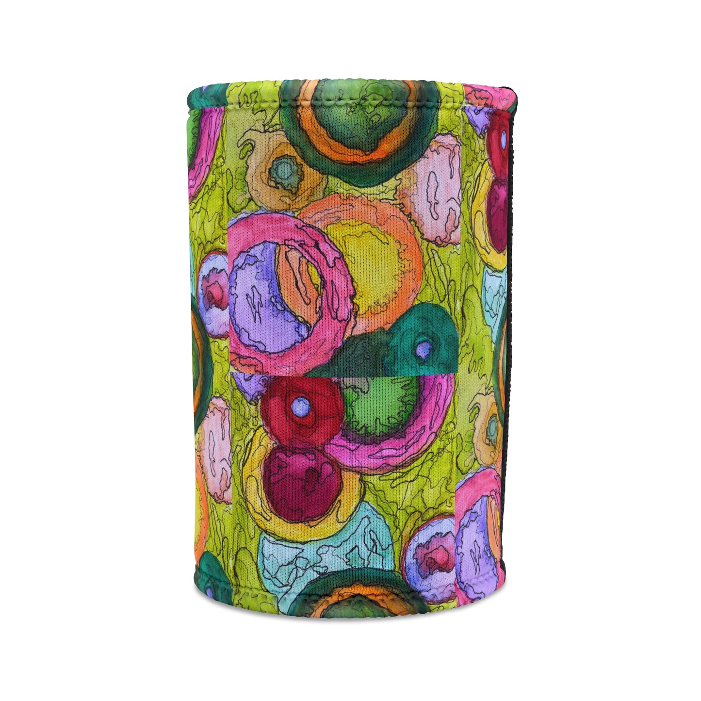 Colorful Patterned Stubby Cooler, Fun Drink Sleeve for Parties, Beach Days, Weddings, Summer Gatherings, Vibrant Insulator
