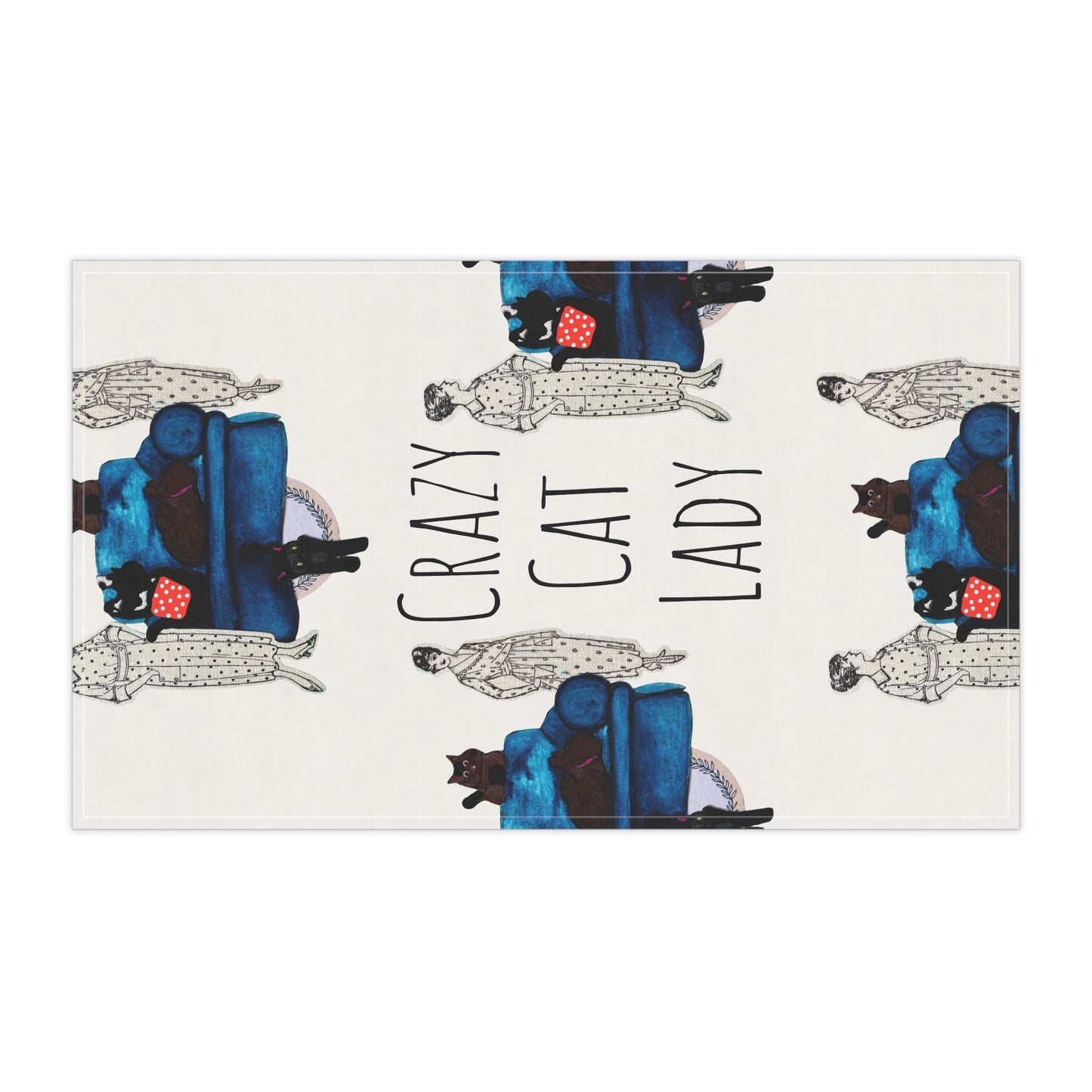 Crazy Cat Lady Artsy Tea Towels (cotton, poly)