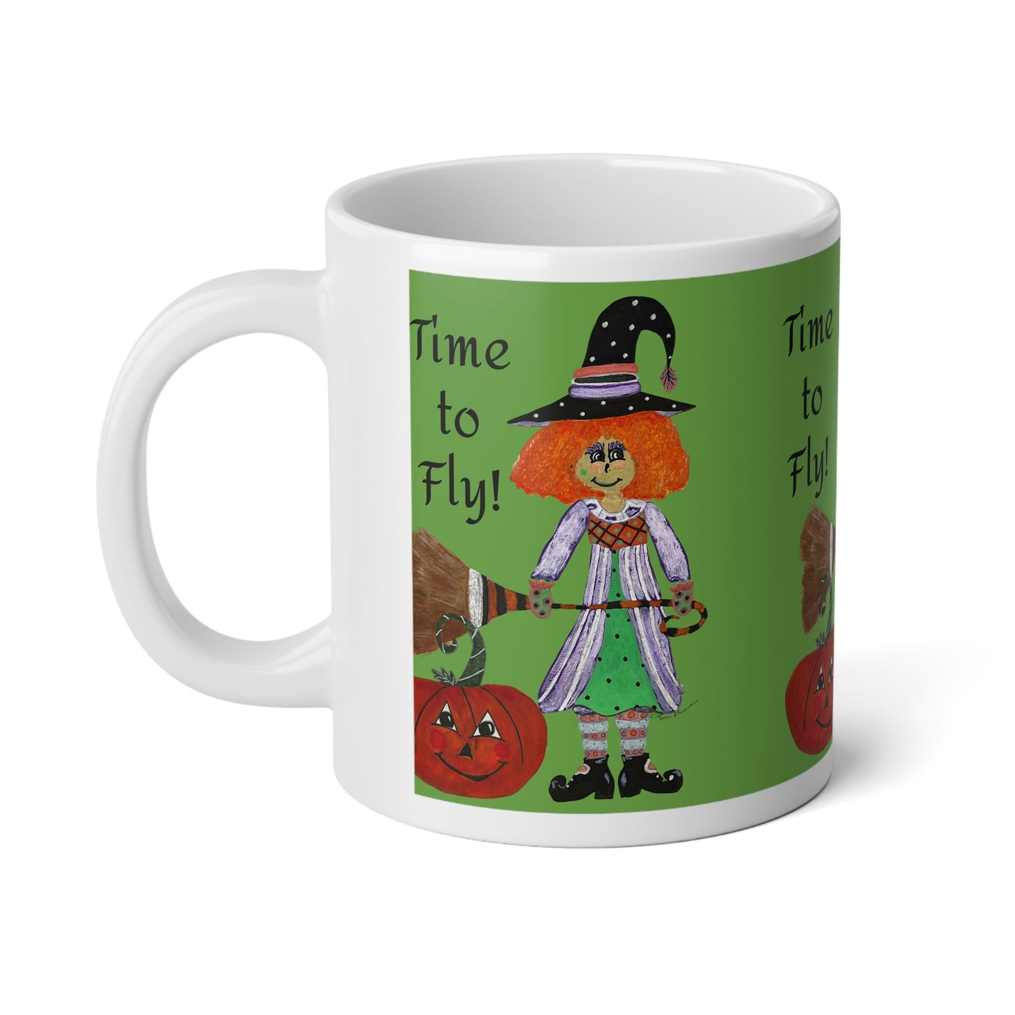 Whimsical Witch Jumbo Mug - Time to Fly! | Fun Coffee Cup, Witch Themed