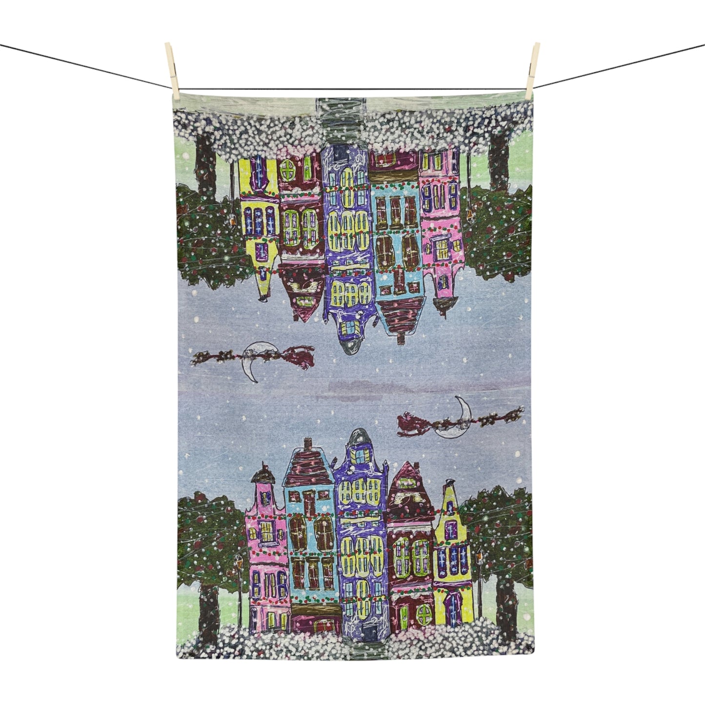 Winter Wonderland Microfiber Tea Towel, Festive Kitchen Decor, Holiday Gift, Christmas Table Linen, Cozy Home Accessory