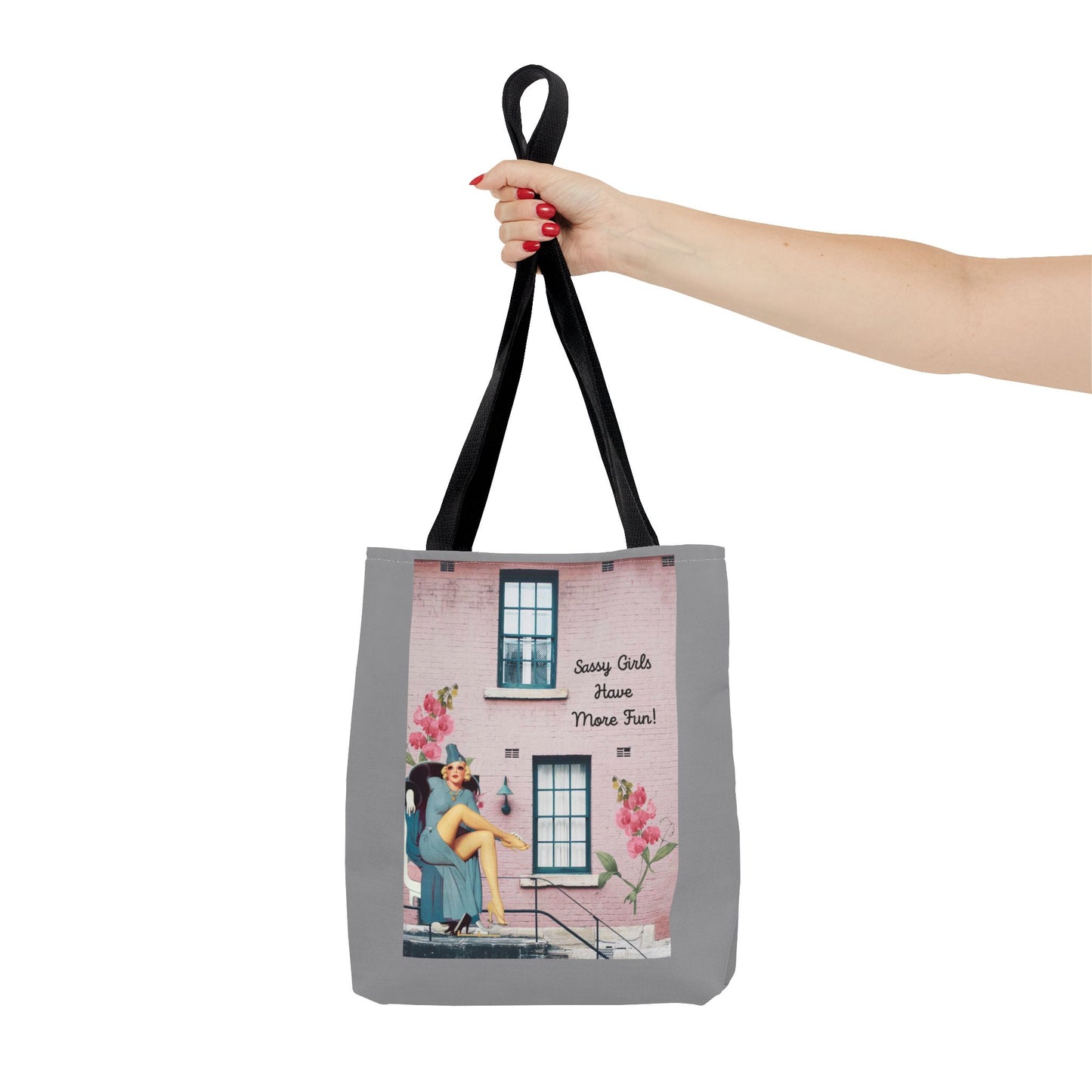 Sassy Girls Have More Fun Art Collage Tote Bag (AOP)