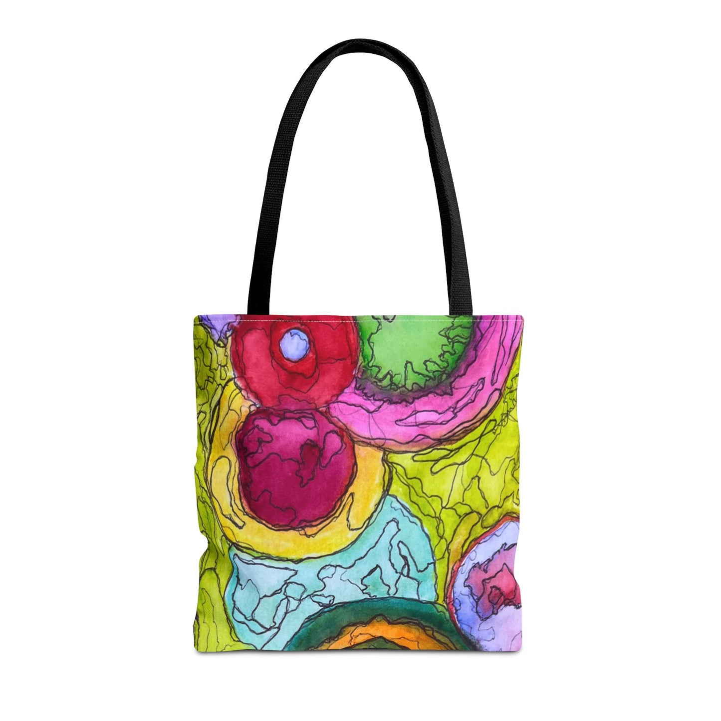 Vibrant Art Tote Bag - Colorful Messenger Bag, Eco-Friendly Shopping Bag,