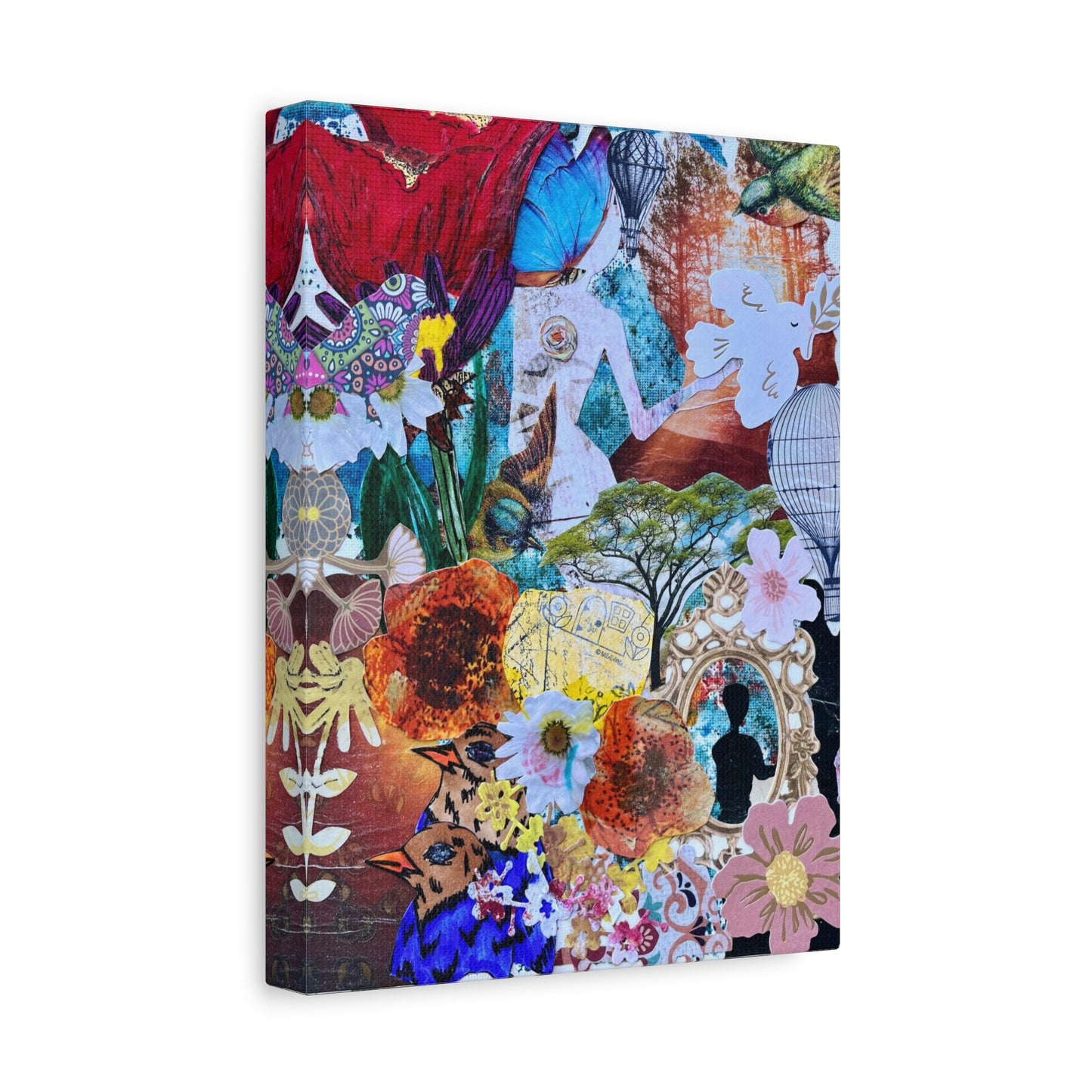 Fly away Collage art print Matte Canvas, Stretched, 1.25"