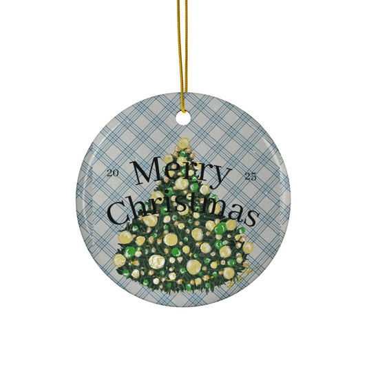 Blue Plaid Christmas Tree Ornament