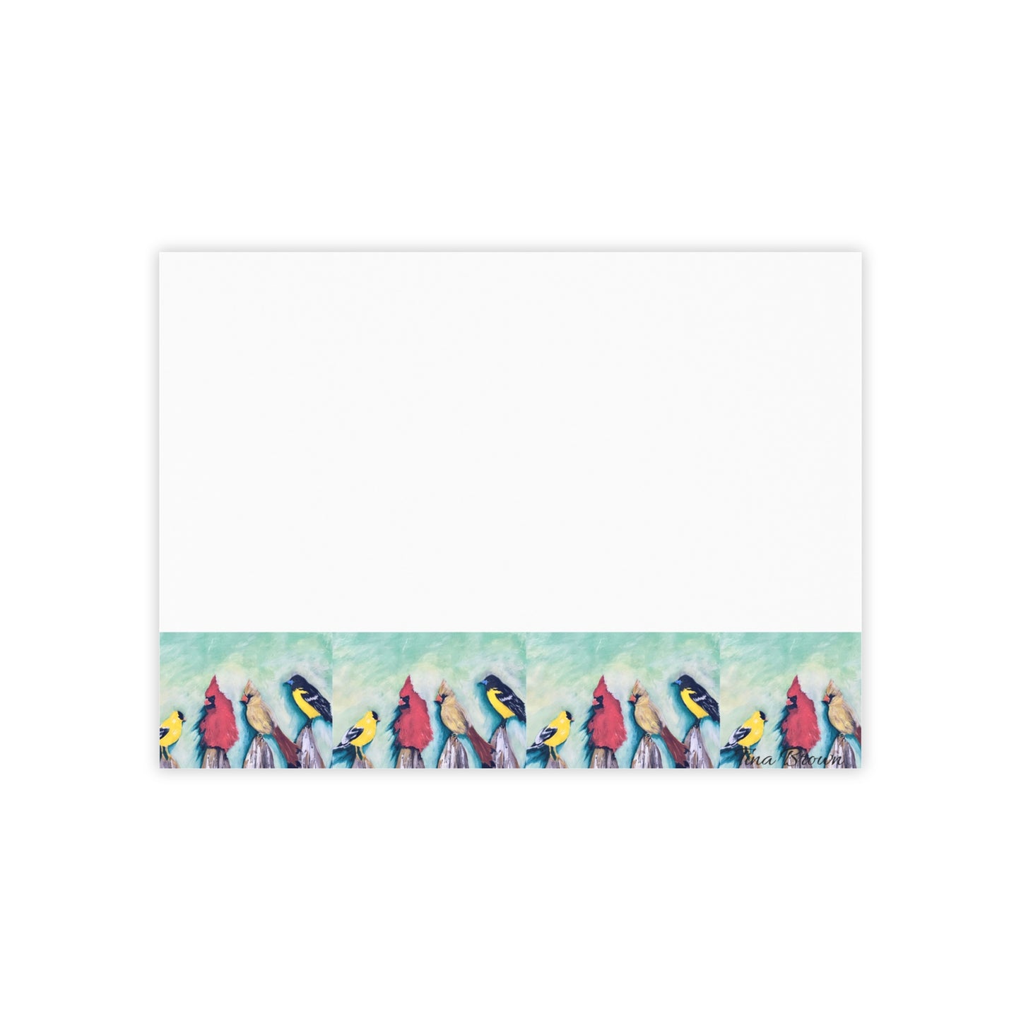Colorful art Birds on a Fence -Themed Post-it® Note Pads