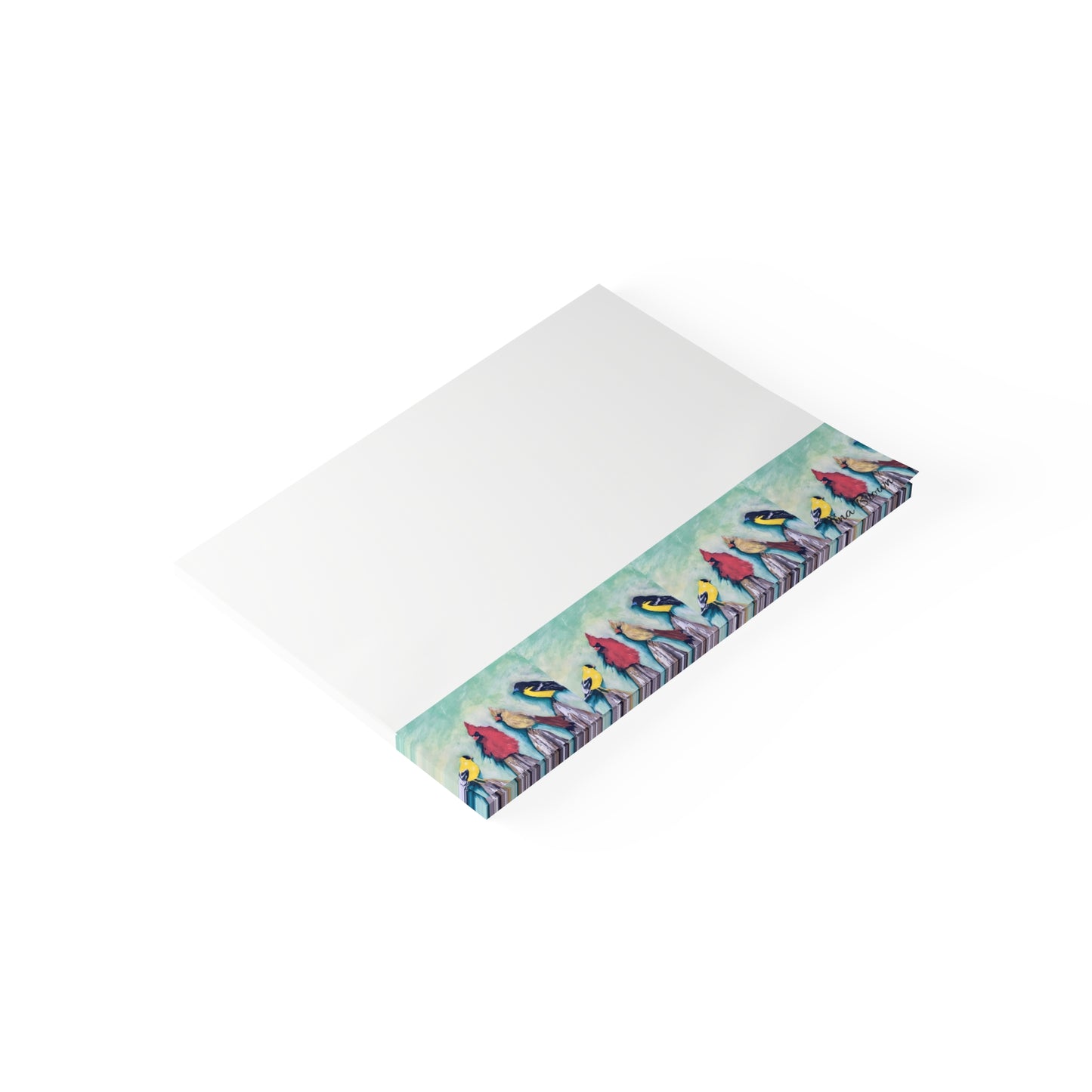 Colorful art Birds on a Fence -Themed Post-it® Note Pads