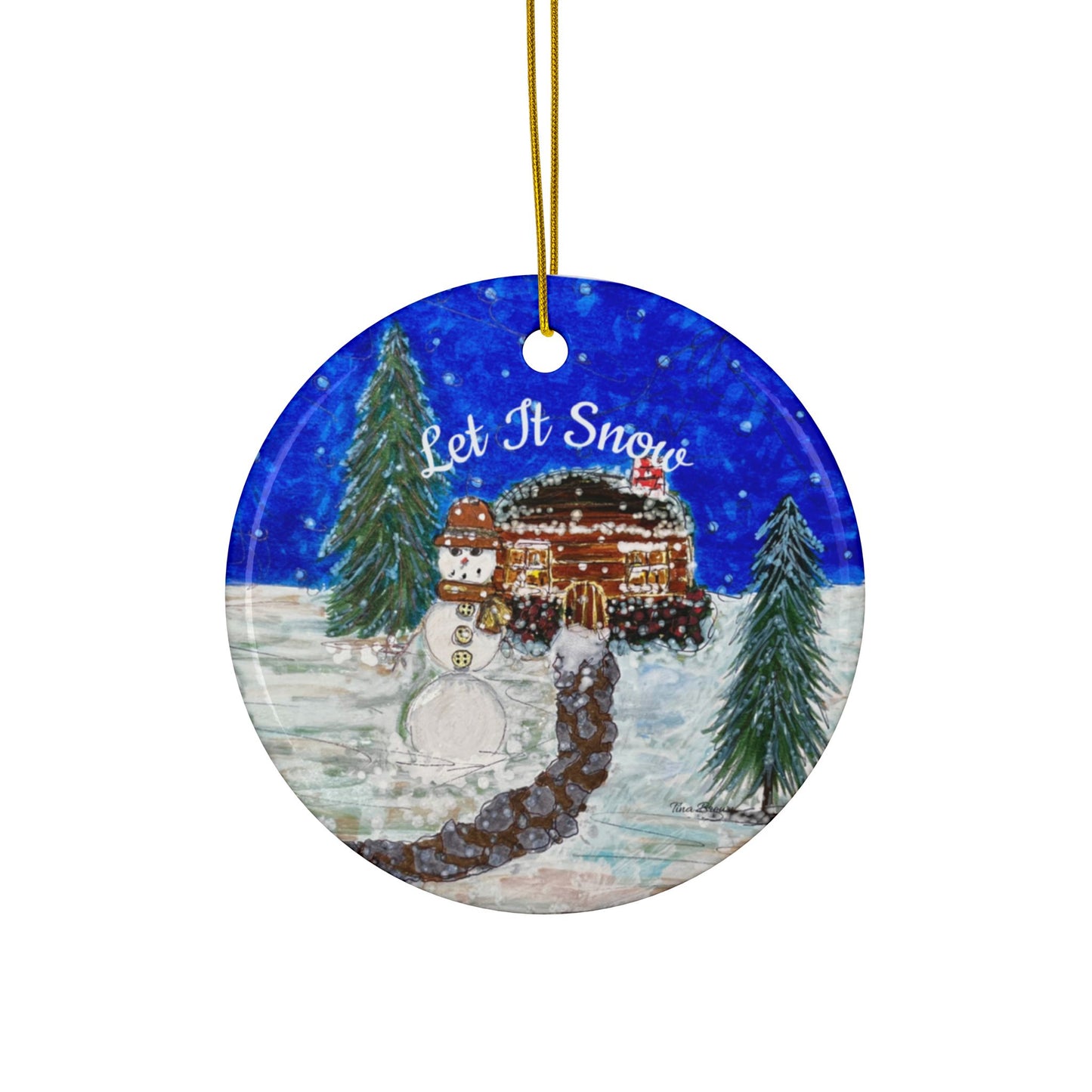 Let It Snow Ceramic Decor,  Winter Wonderland Gift, Family Keepsake